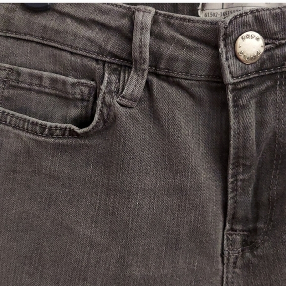 FREE PEOPLE Gray Fringe Cropped Mid Rise Straight Jeans - Picture 4 of 9